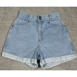 Vtg No Excuses Shorts Women Junior 13/14 Denim Jean Mom High Waist Cuffed 90s